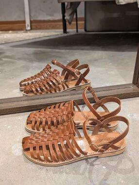 Leather Woven Huarache Sandals ✨– Women's